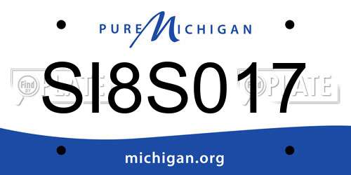 SI8S017 Michigan License Plate