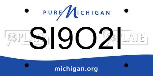 SI9O2I Michigan License Plate