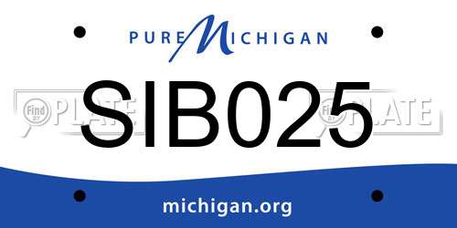SIB025 Michigan License Plate