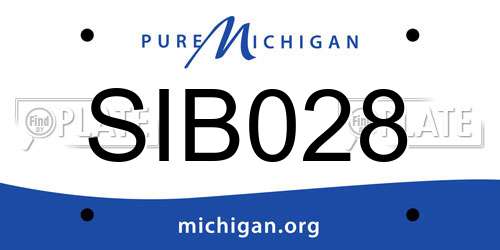 SIB028 Michigan License Plate