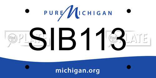 SIB113 Michigan License Plate