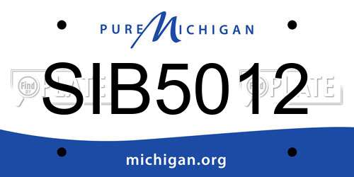 SIB5012 Michigan License Plate