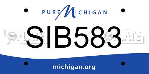 SIB583 Michigan License Plate