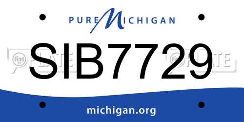 SIB7729 Michigan License Plate