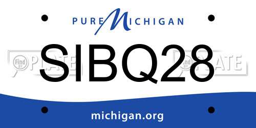 SIBQ28 Michigan License Plate
