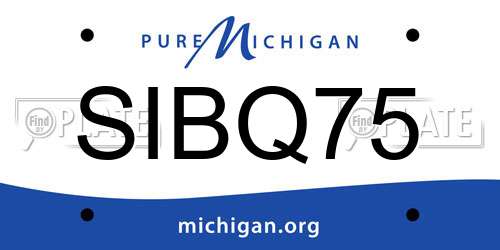 SIBQ75 Michigan License Plate