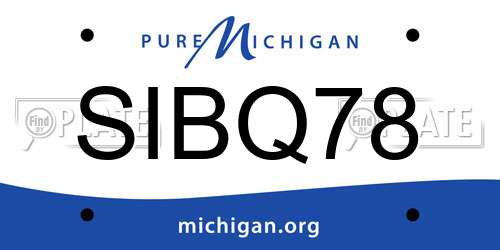 SIBQ78 Michigan License Plate