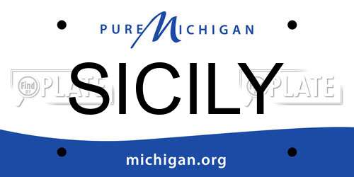 SICILY Michigan License Plate