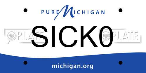 SICK0 Michigan License Plate