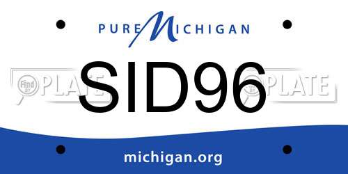 SID96 Michigan License Plate