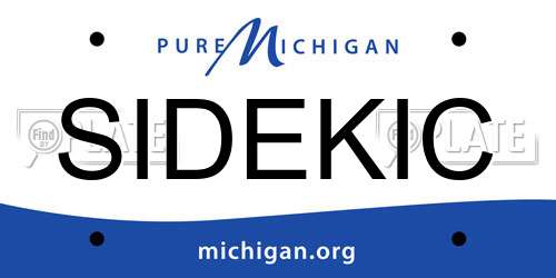SIDEKIC Michigan License Plate