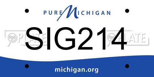 SIG214 Michigan License Plate