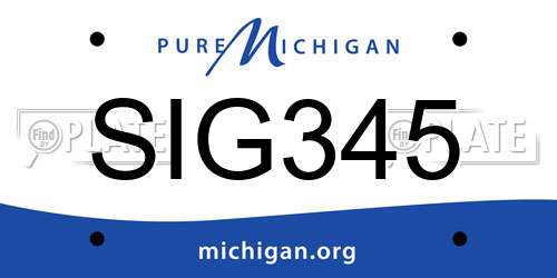 SIG345 Michigan License Plate