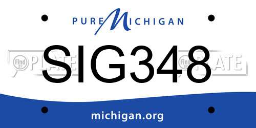 SIG348 Michigan License Plate
