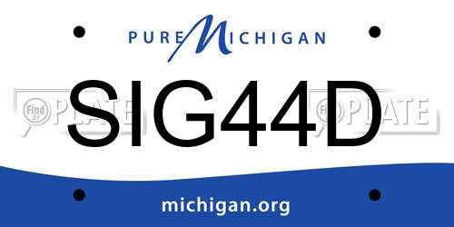 SIG44D Michigan License Plate