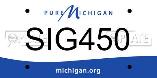 SIG450 Michigan License Plate
