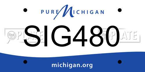 SIG480 Michigan License Plate