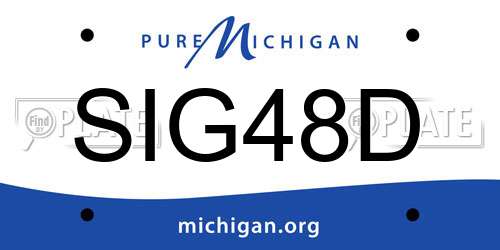 SIG48D Michigan License Plate