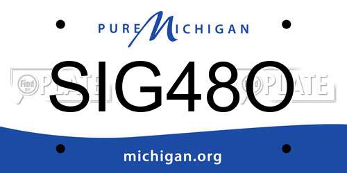 SIG48O Michigan License Plate