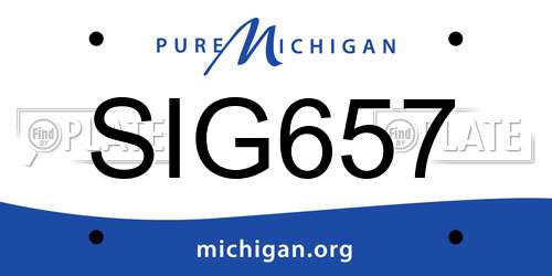 SIG657 Michigan License Plate