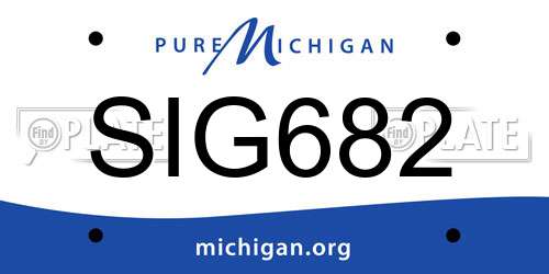 SIG682 Michigan License Plate