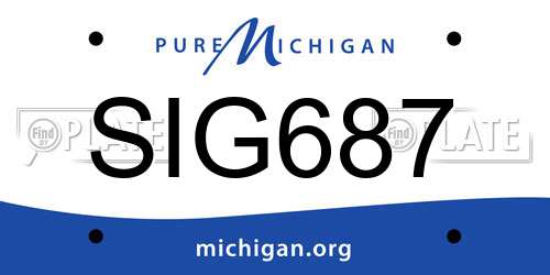 SIG687 Michigan License Plate