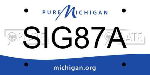SIG87A Michigan License Plate