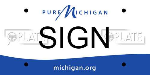 SIGN Michigan License Plate