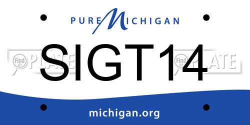 SIGT14 Michigan License Plate
