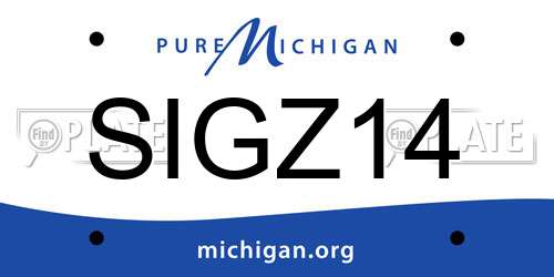 SIGZ14 Michigan License Plate