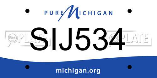 SIJ534 Michigan License Plate