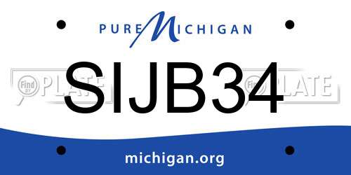 SIJB34 Michigan License Plate
