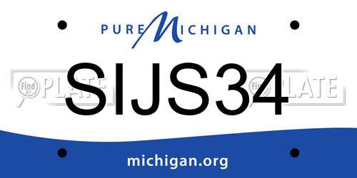 SIJS34 Michigan License Plate