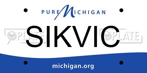 SIKVIC Michigan License Plate