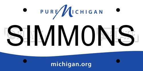 SIMM0NS Michigan License Plate
