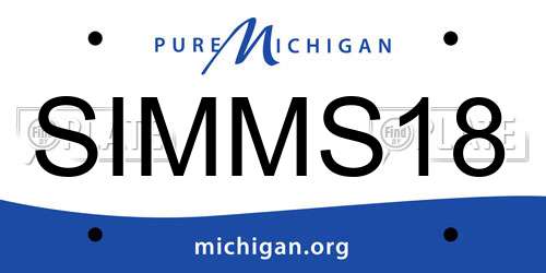 SIMMS18 Michigan License Plate