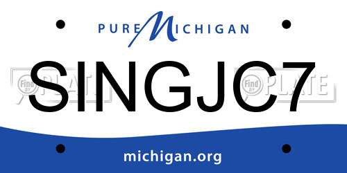 SINGJC7 Michigan License Plate