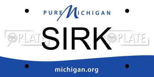 SIRK Michigan License Plate