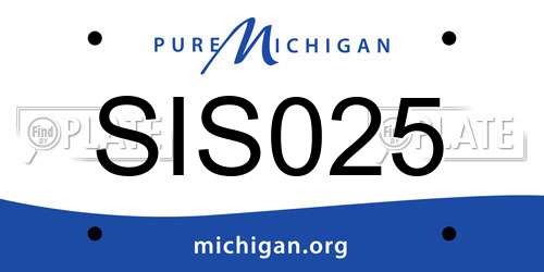 SIS025 Michigan License Plate