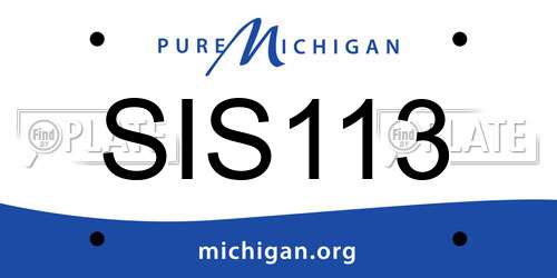 SIS113 Michigan License Plate
