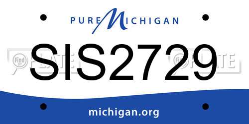 SIS2729 Michigan License Plate