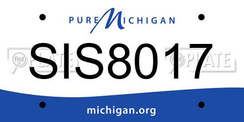 SIS8017 Michigan License Plate