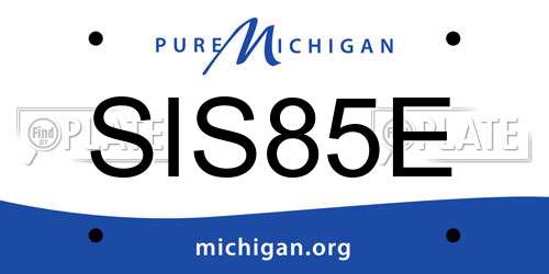 SIS85E Michigan License Plate