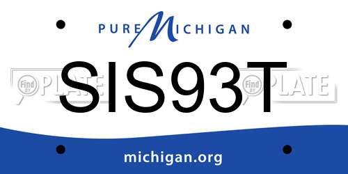 SIS93T Michigan License Plate