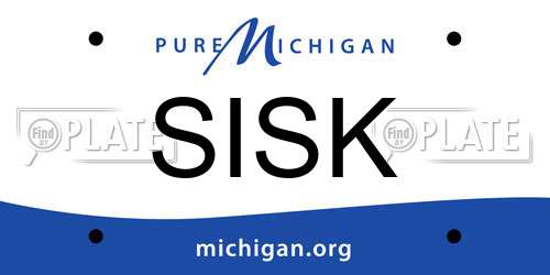 SISK Michigan License Plate