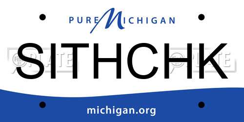 SITHCHK Michigan License Plate