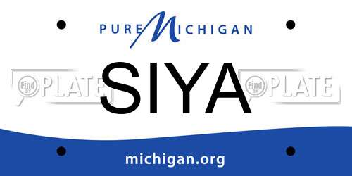 SIYA Michigan License Plate