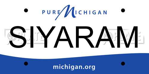 SIYARAM Michigan License Plate