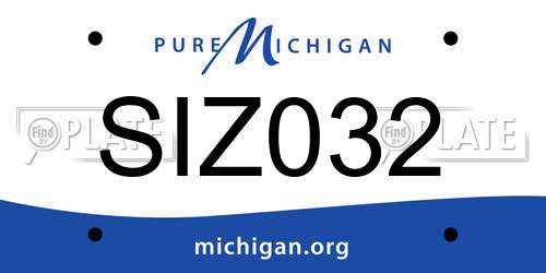 SIZ032 Michigan License Plate