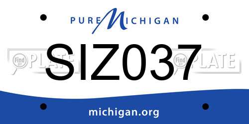 SIZ037 Michigan License Plate